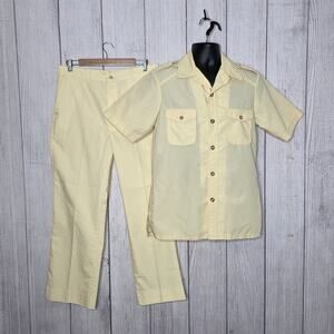Vintage Farah Two Piece Leisure Suit Style Set Yellow Mens Small